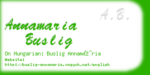 annamaria buslig business card